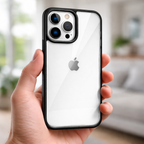 Premium Crystal Clear Anti Yellow Protective Case For iPhone 12 And iPhone 12 Pro Clear And Black Border Variants