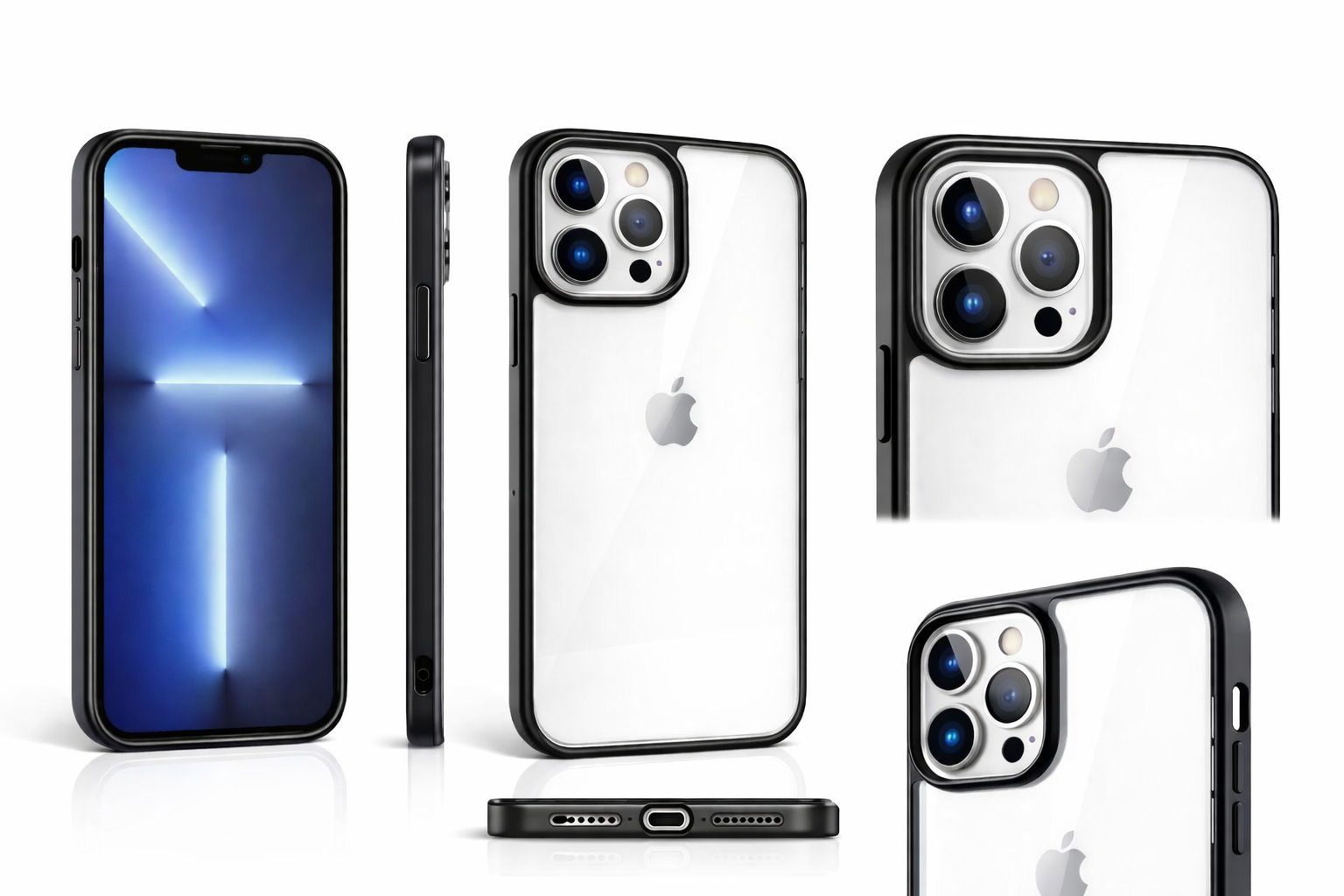 Premium Crystal Clear Anti Yellow Protective Case For iPhone 12 And iPhone 12 Pro Clear And Black Border Variants
