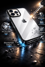Premium Crystal Clear Anti Yellow Protective Case For iPhone 12 And iPhone 12 Pro Clear And Black Border Variants