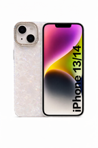 Premium Bling Crystal Camera Ring Glossy Pink Designer Back Cover for iPhone 13 14 Shockproof