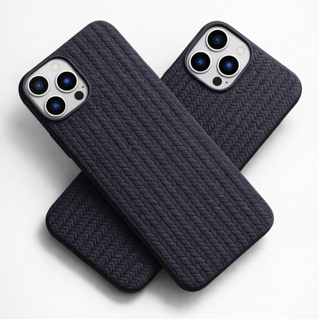Veloraverse Matte Grey Braided Texture Case for iPhone 12 and iPhone 12 Pro TPU Protective Cover