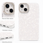 Premium Bling Crystal Camera Ring Glossy Pink Designer Back Cover for iPhone 13 14 Shockproof