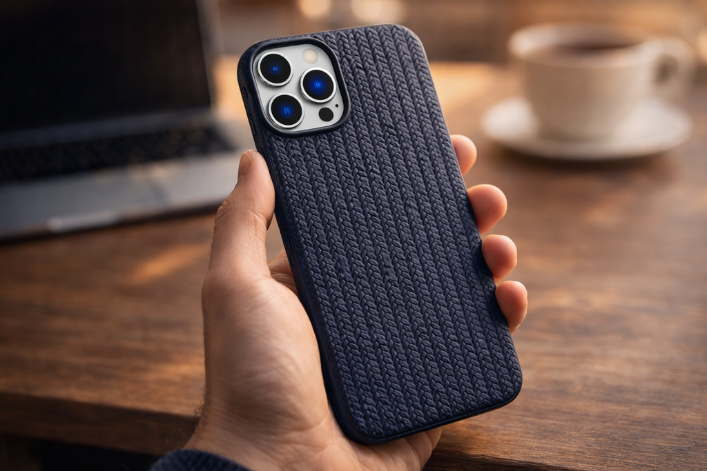 Veloraverse Matte Grey Braided Texture Case for iPhone 12 and iPhone 12 Pro TPU Protective Cover