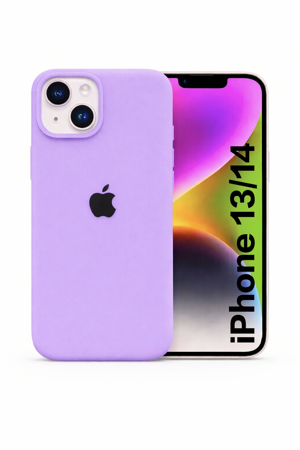 Premium Soft Silicone Back Case iPhone 13 And 14 Matte Finish Shockproof Protection Raised Camera And Screen Guard