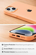 Premium Soft Silicone Back Case iPhone 13 And 14 Matte Finish Shockproof Protection Raised Camera And Screen Guard