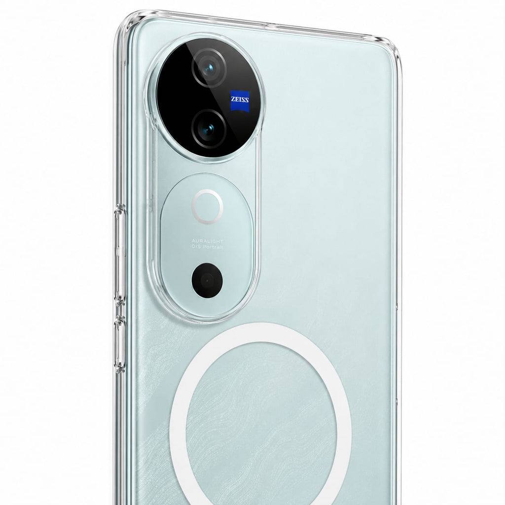 Vivo V40 / V40 Pro Magnetic Clear Case | MagSafe Compatible Transparent Back Cover | Military-Grade Corner Protection | Magnetic Ring Supported | Anti-Yellow Shockproof TPU+PC Cover