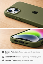 Premium Soft Silicone Back Case iPhone 13 And 14 Matte Finish Shockproof Protection Raised Camera And Screen Guard