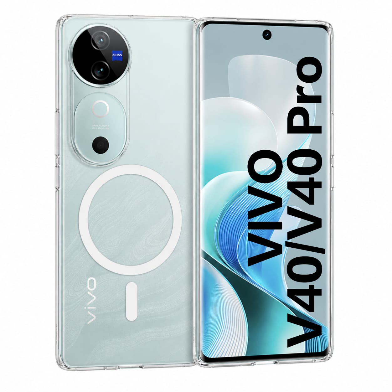 Vivo V40 / V40 Pro Magnetic Clear Case | MagSafe Compatible Transparent Back Cover | Military-Grade Corner Protection | Magnetic Ring Supported | Anti-Yellow Shockproof TPU+PC Cover