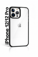 Premium Crystal Clear Anti Yellow Protective Case For iPhone 12 And iPhone 12 Pro Clear And Black Border Variants