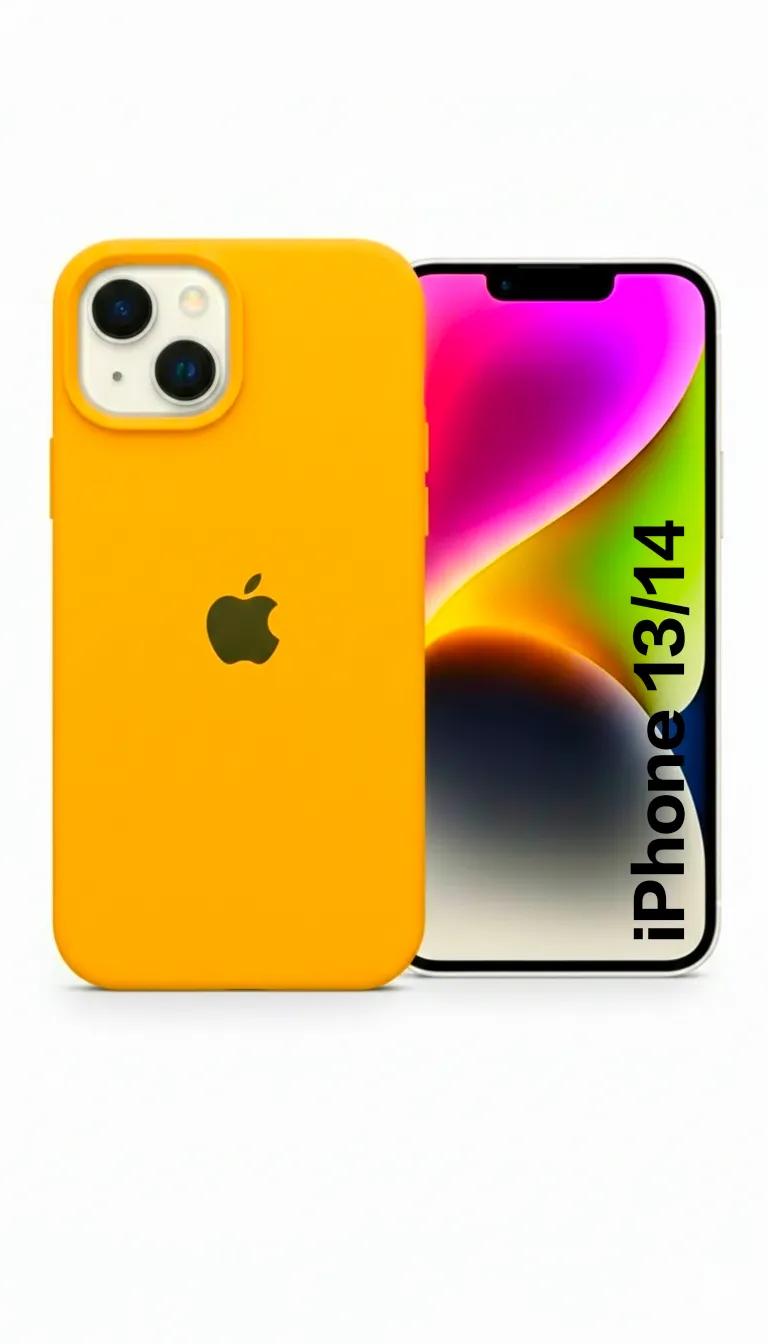Premium Soft Silicone Back Case iPhone 13 And 14 Matte Finish Shockproof Protection Raised Camera And Screen Guard