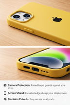 Premium Soft Silicone Back Case iPhone 13 And 14 Matte Finish Shockproof Protection Raised Camera And Screen Guard