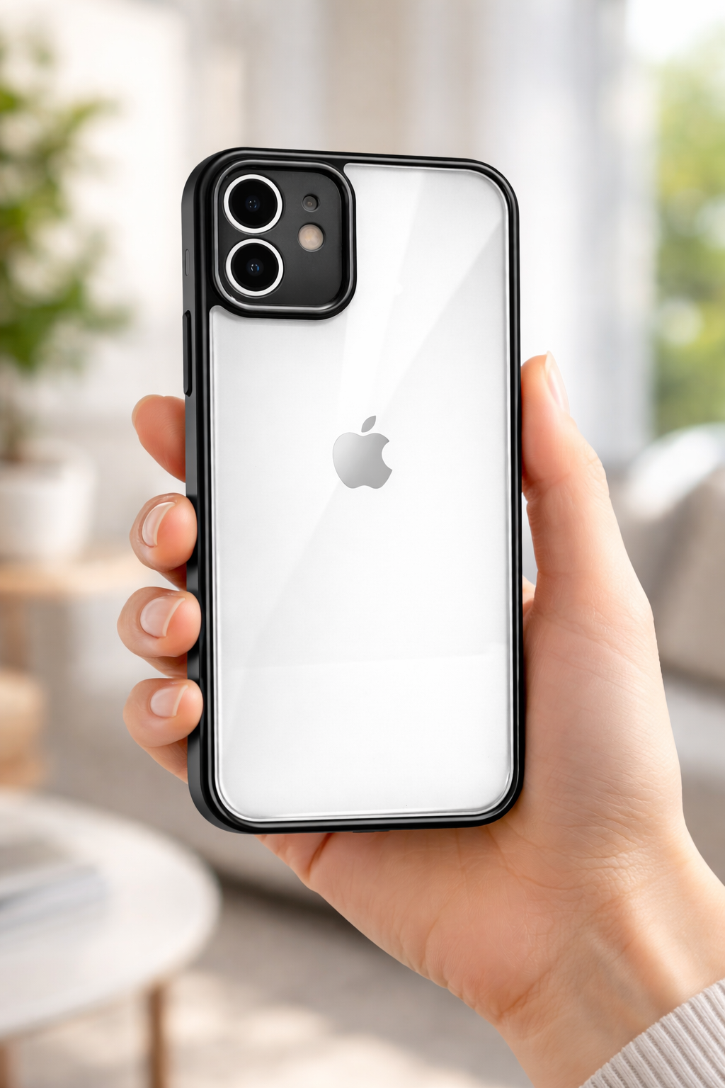 Premium Crystal Clear Anti Yellow Protective Case For iPhone 12 And iPhone 12 Pro Clear And Black Border Variants