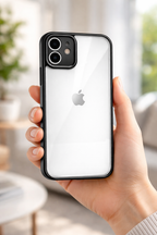 Premium Crystal Clear Anti Yellow Protective Case For iPhone 12 And iPhone 12 Pro Clear And Black Border Variants