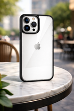 Premium Crystal Clear Anti Yellow Protective Case For iPhone 12 And iPhone 12 Pro Clear And Black Border Variants