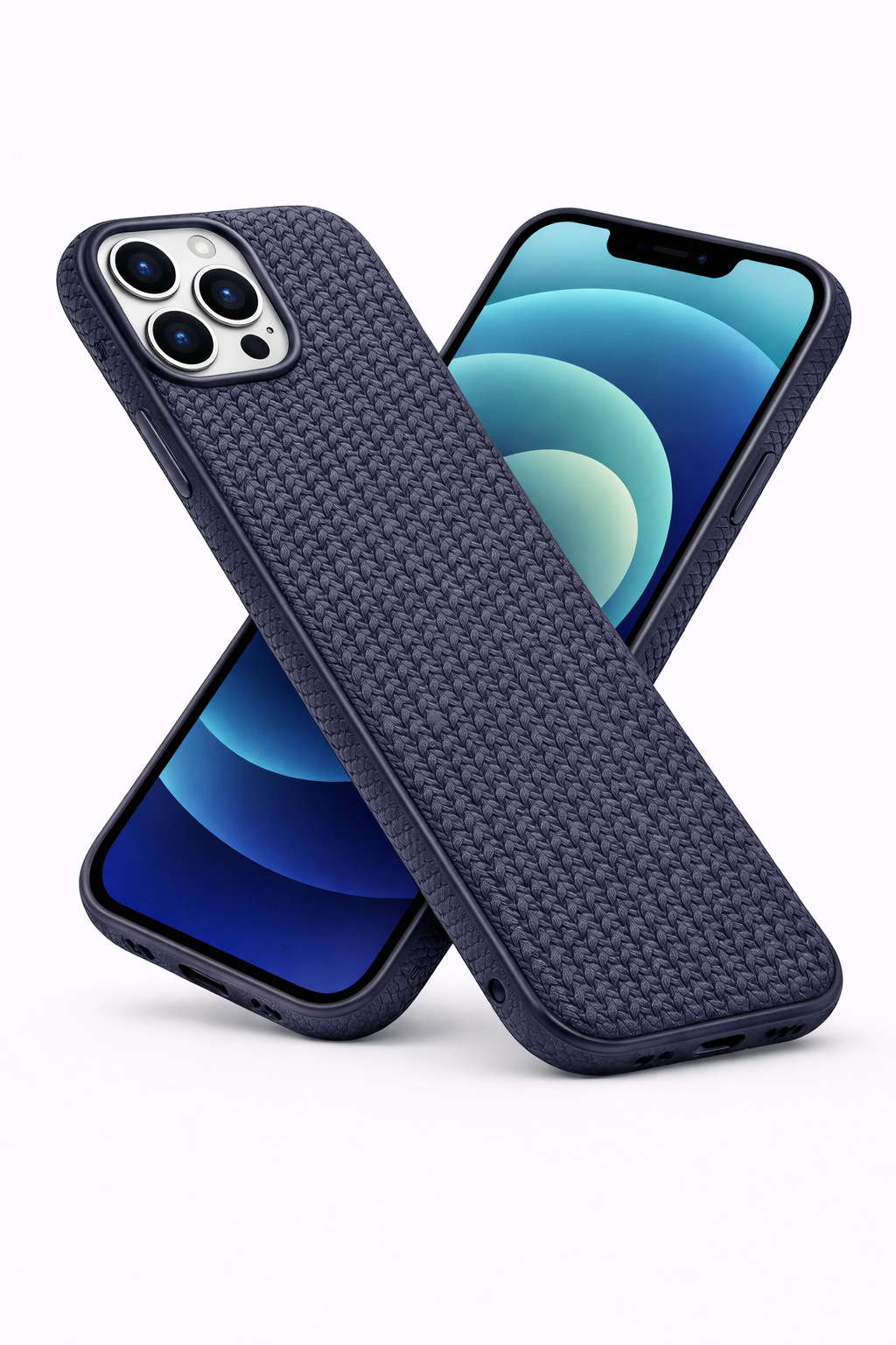Veloraverse Matte Grey Braided Texture Case for iPhone 12 and iPhone 12 Pro TPU Protective Cover