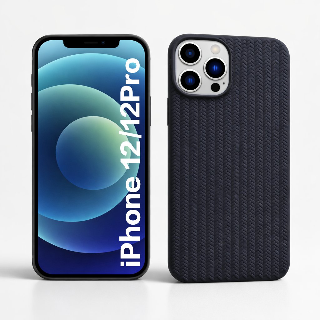 Veloraverse Matte Grey Braided Texture Case for iPhone 12 and iPhone 12 Pro TPU Protective Cover