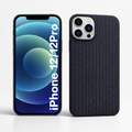Veloraverse Matte Grey Braided Texture Case for iPhone 12 and iPhone 12 Pro TPU Protective Cover