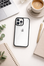 Premium Crystal Clear Anti Yellow Protective Case For iPhone 12 And iPhone 12 Pro Clear And Black Border Variants