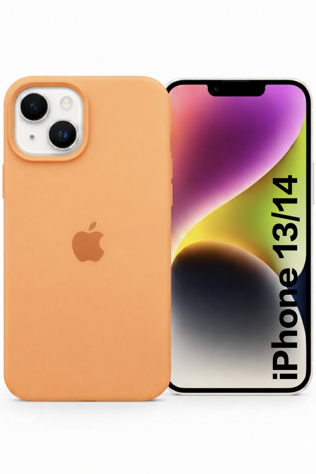 Premium Soft Silicone Back Case iPhone 13 And 14 Matte Finish Shockproof Protection Raised Camera And Screen Guard