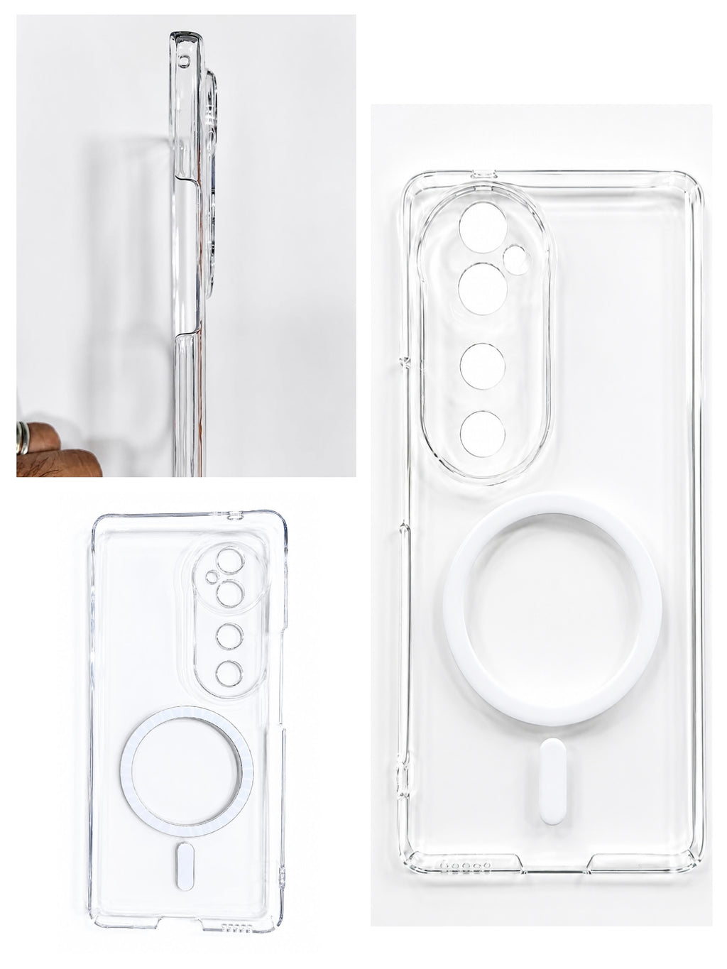 Vivo V40 / V40 Pro Magnetic Clear Case | MagSafe Compatible Transparent Back Cover | Military-Grade Corner Protection | Magnetic Ring Supported | Anti-Yellow Shockproof TPU+PC Cover