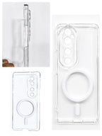 Vivo V40 / V40 Pro Magnetic Clear Case | MagSafe Compatible Transparent Back Cover | Military-Grade Corner Protection | Magnetic Ring Supported | Anti-Yellow Shockproof TPU+PC Cover