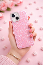 Premium Bling Crystal Camera Ring Glossy Pink Designer Back Cover for iPhone 13 14 Shockproof