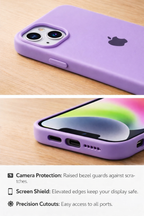 Premium Soft Silicone Back Case iPhone 13 And 14 Matte Finish Shockproof Protection Raised Camera And Screen Guard