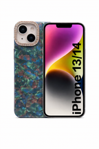 Premium Bling Crystal Camera Ring Glossy Pink Designer Back Cover for iPhone 13 14 Shockproof