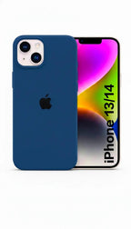 Premium Soft Silicone Back Case iPhone 13 And 14 Matte Finish Shockproof Protection Raised Camera And Screen Guard