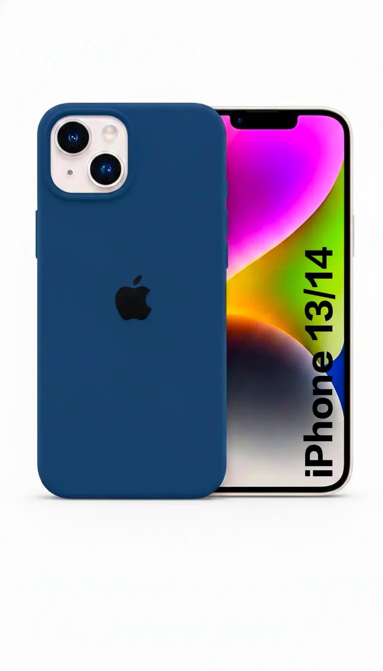 Premium Soft Silicone Back Case iPhone 13 And 14 Matte Finish Shockproof Protection Raised Camera And Screen Guard